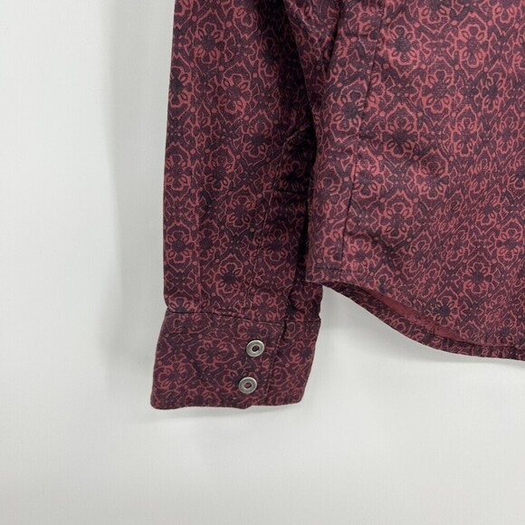 COLUMBIA XCO Women's Purple Burgundy Design Button Up Long Sleeve Blouse Small - Picture 3 of 6